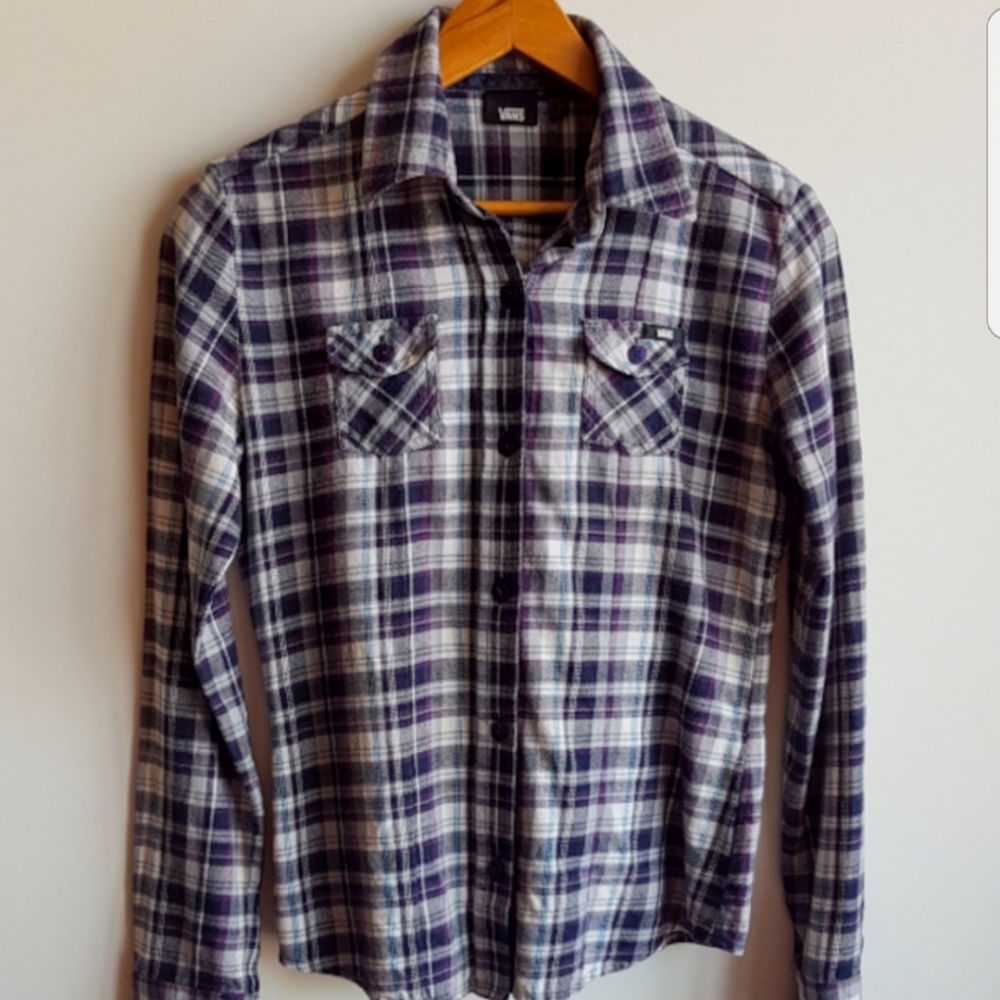 VANS S Plaid Flannel Button Down Shirt Size Small